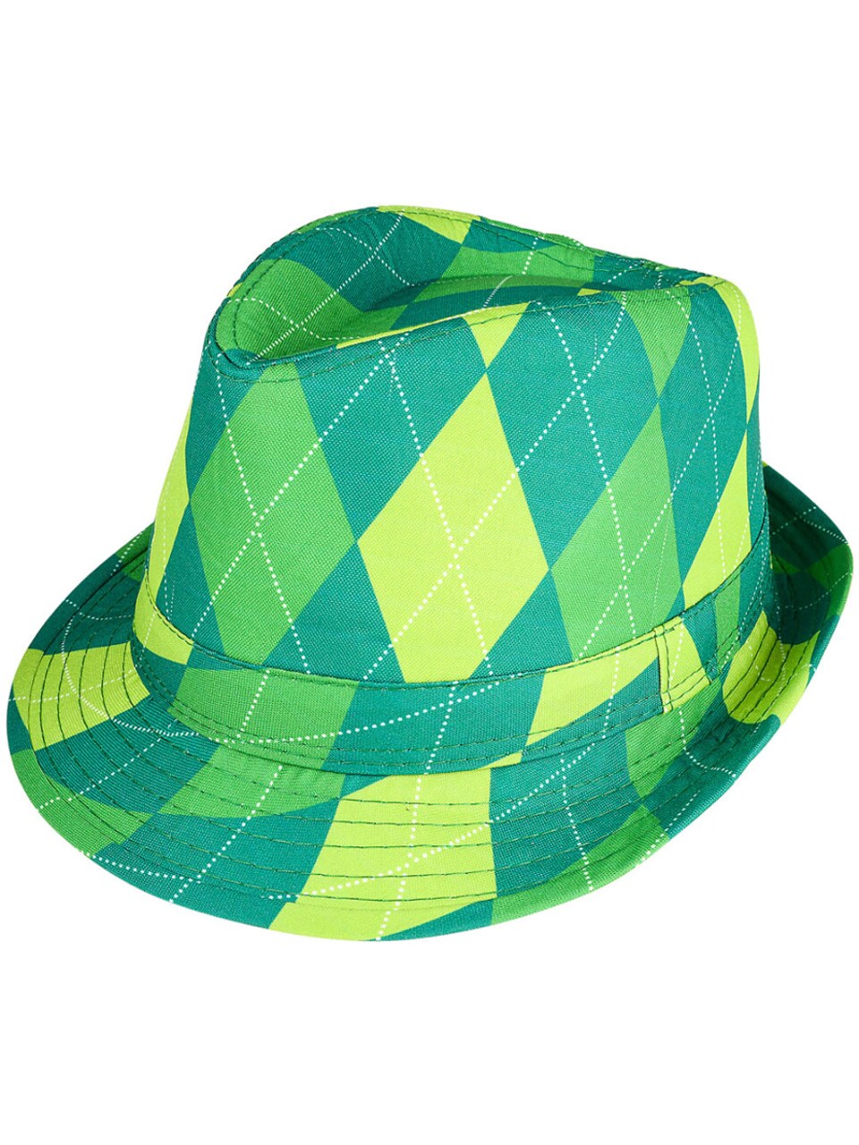 Adults Saint Patrick's Day Gangster Irish Plaid Fedora Hat Costume Accessory